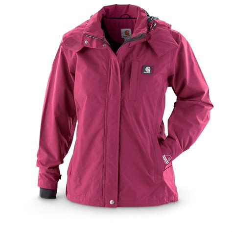 carhartt women's oversized waterproof windproof hooded outdoor fleece jacket